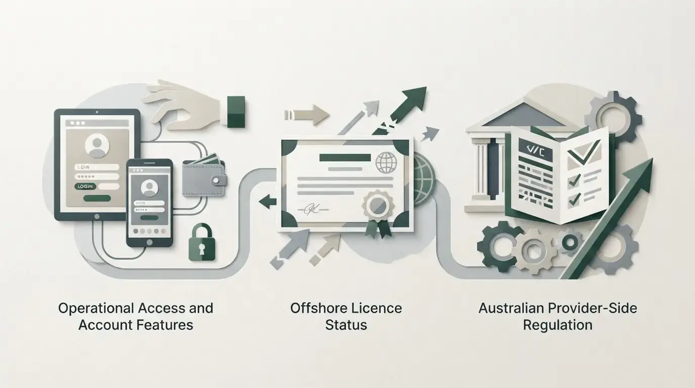 Australian gambling context showing access, licensing and regulation as separate considerations